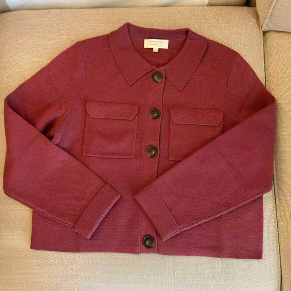 BEST Sezane Betty Cardigan Medium Rosewood Pink Knit Causal Wool French - Picture 5 of 10